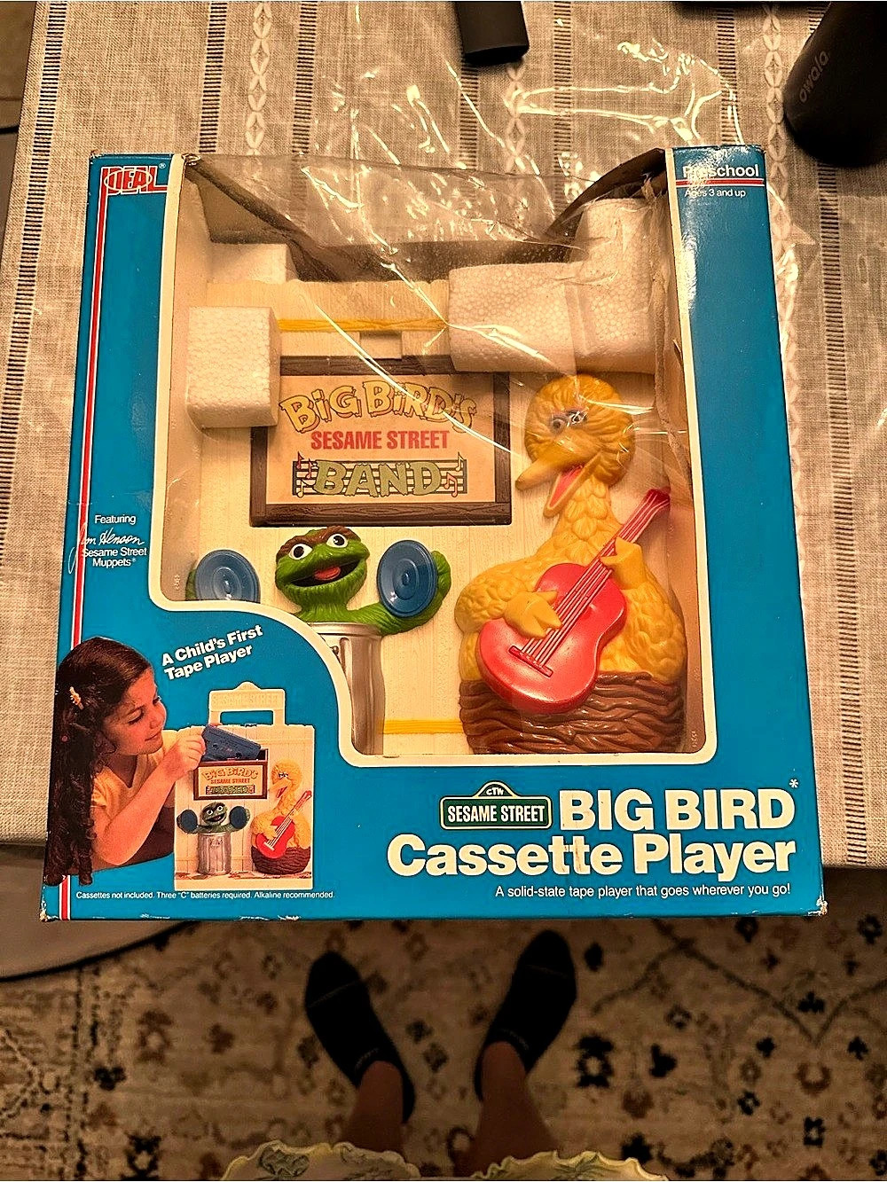 1986 Ideal Sesame Street Big Bird Cassette Player